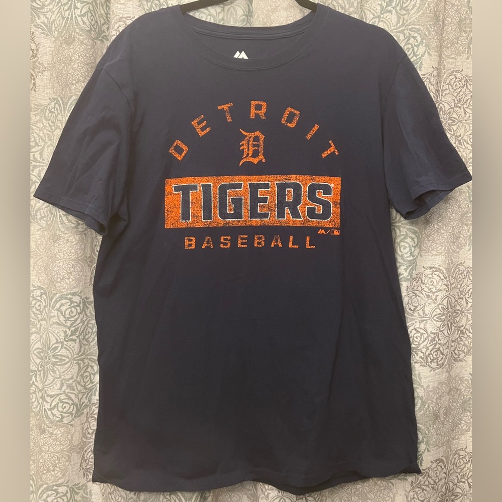Detroit Tigers MLB Nagy blue tee T-shirt Size Large